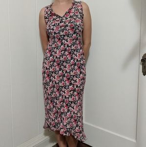 Rose Floral Y2K Midi Dress